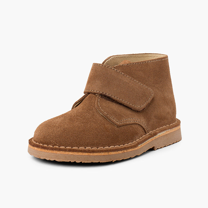 Bota Niño Estilo Safari con Velcro color Topo