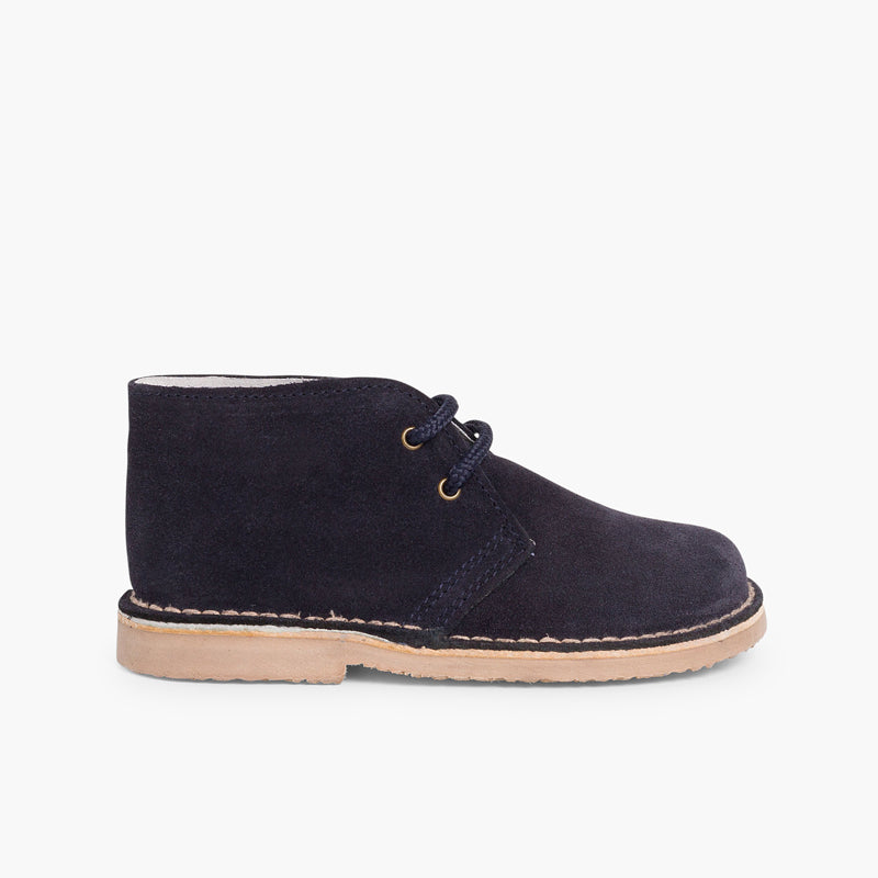 Bota Niño Estilo Safari con Cordones color Azul Marino