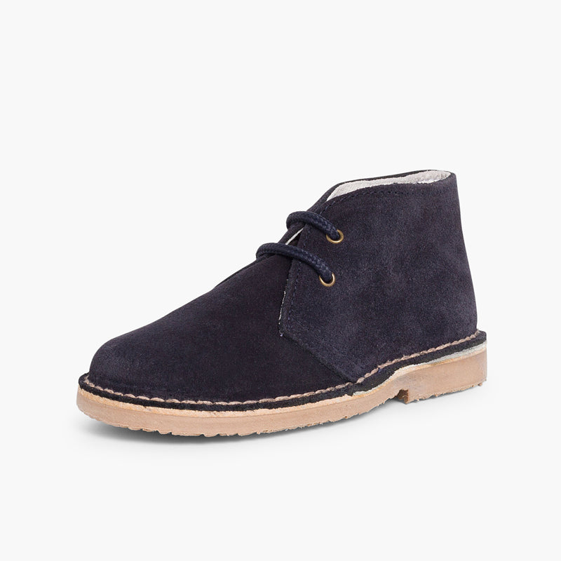 Bota Niño Estilo Safari con Cordones color Azul Marino