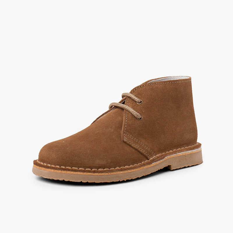 Bota Niño Estilo Safari con Cordones color Topo