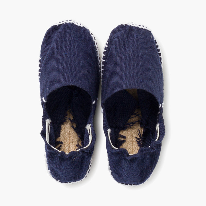 Alpargata niño tipo esparto con cinta color azul marino