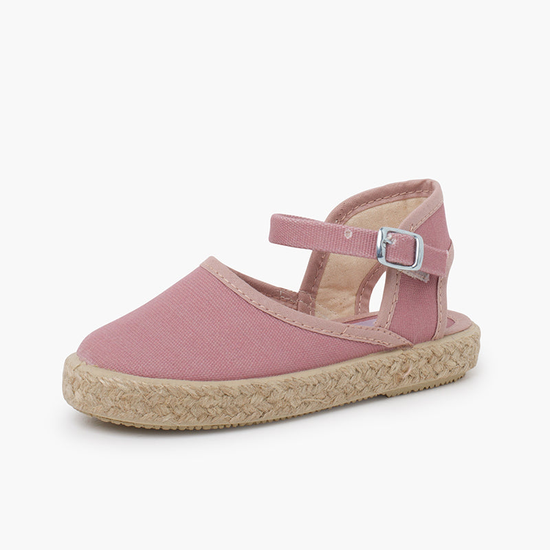 Alpargata niña con hebilla color rosa maquillaje