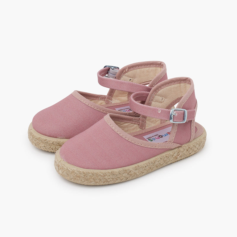 Alpargata niña con hebilla color rosa maquillaje