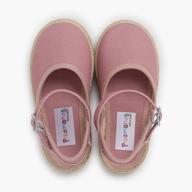 Alpargata niña con hebilla color rosa maquillaje