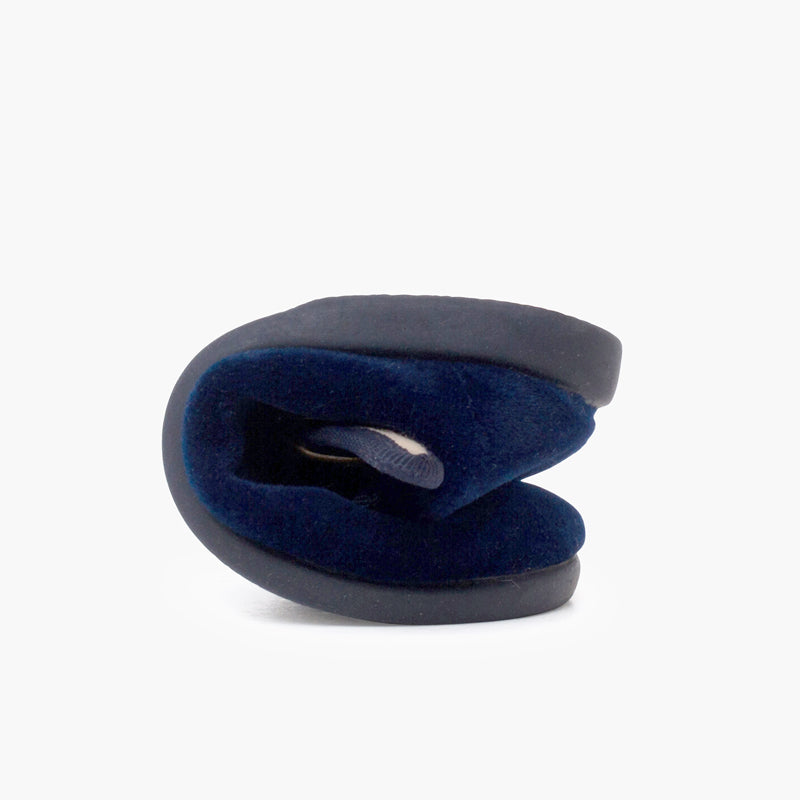 Zapato Niña Bailarina Terciopelo con Hebilla con Azul Marino