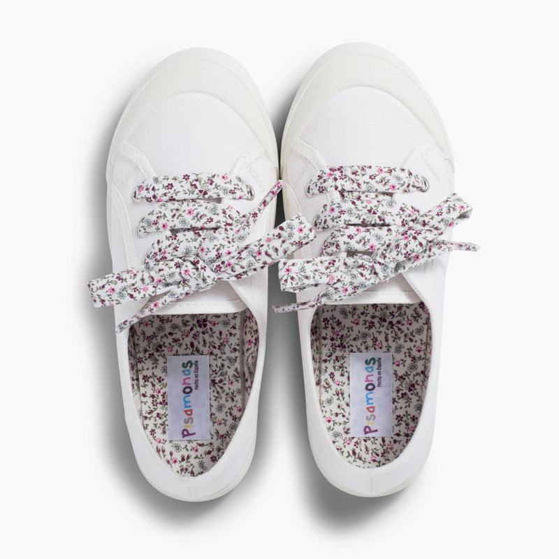 Zapatillas de lona con punta de goma color blanco