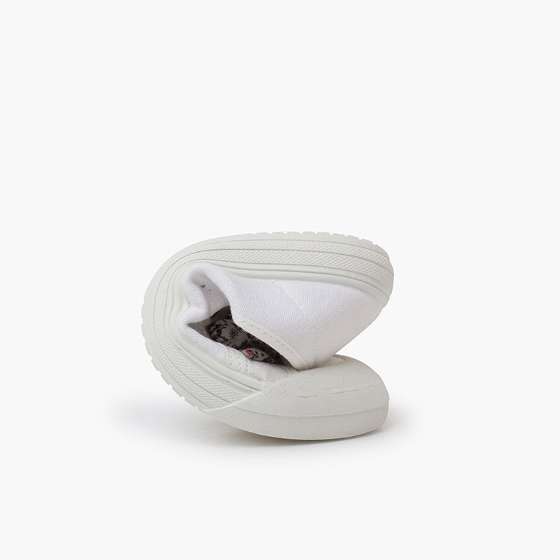 Zapatillas de lona con punta de goma color blanco
