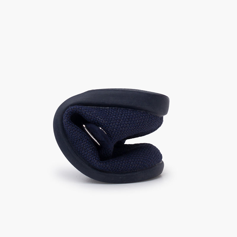 Pepitos niño lino con hebilla color azul marino