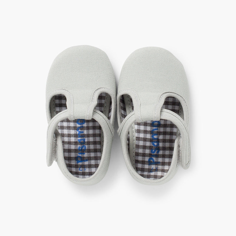 Pepito bebé tipo bandana con cinta adhesiva color gris