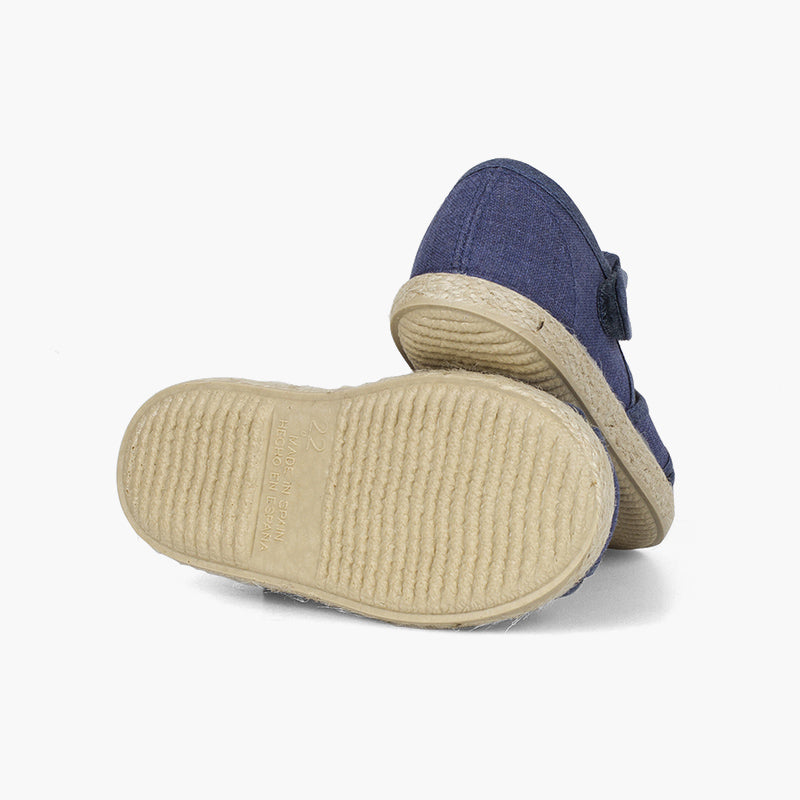 Alpargata niño tipo pepito sandalia de lona y yute color azul marino