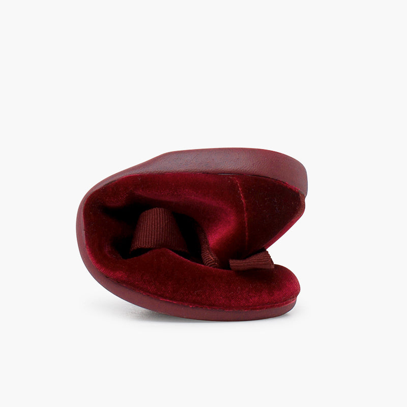 Zapato Niña Bailarina Terciopelo con Moño color Burdeo
