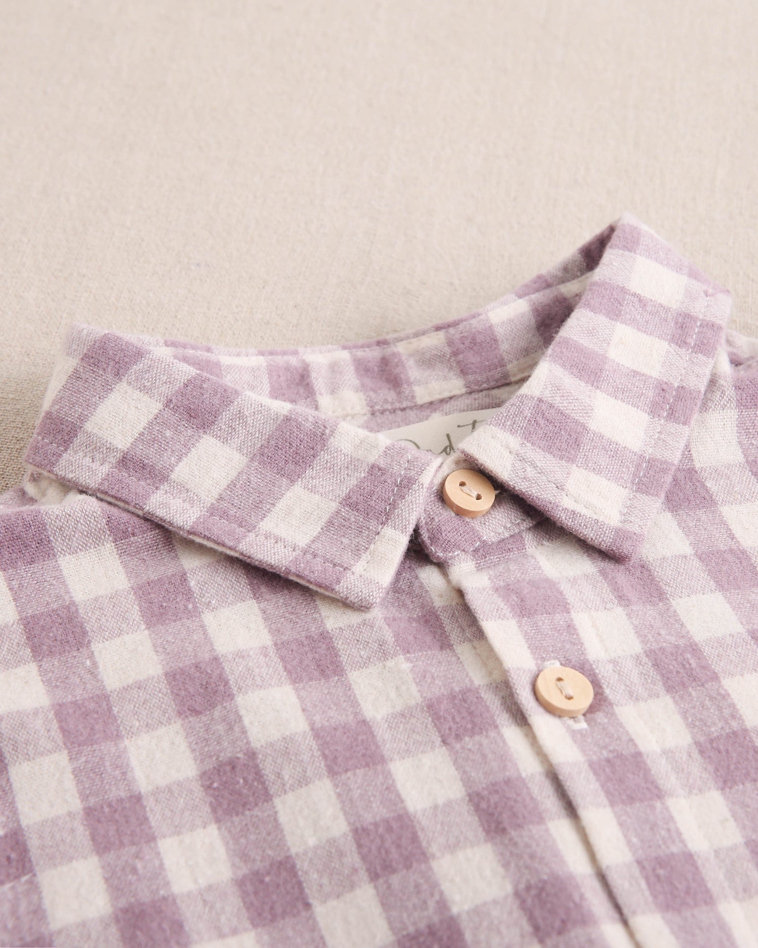 Camisa de niño de cuadros color malva