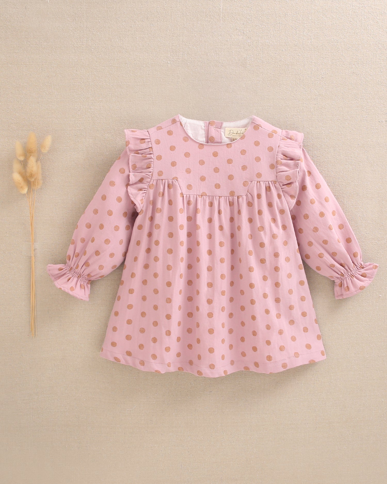 Vestido de bebé niña estampado con volante