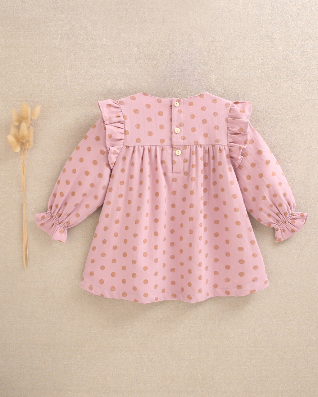 Vestido de bebé niña estampado con volante