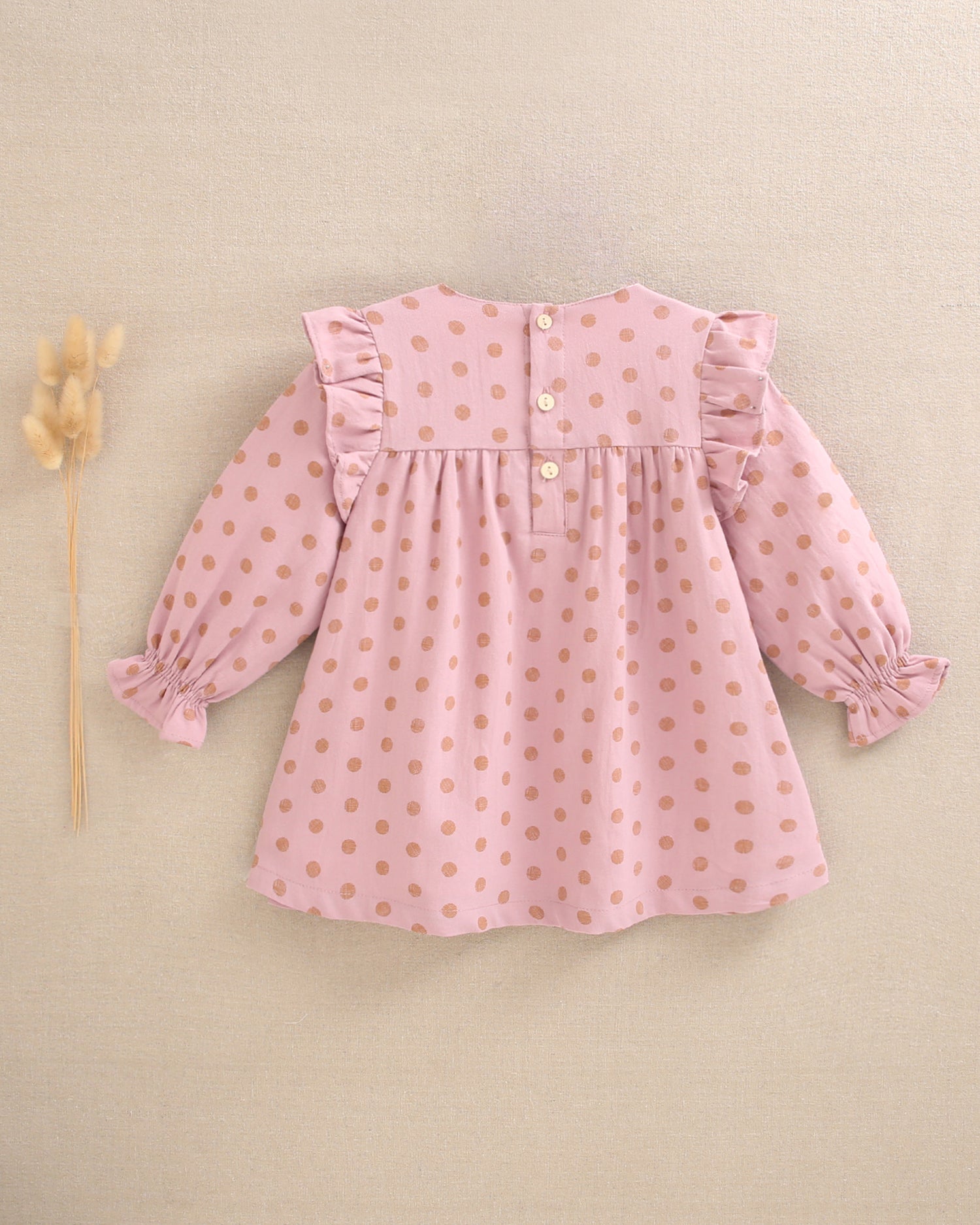 Vestido de bebé niña estampado con volante
