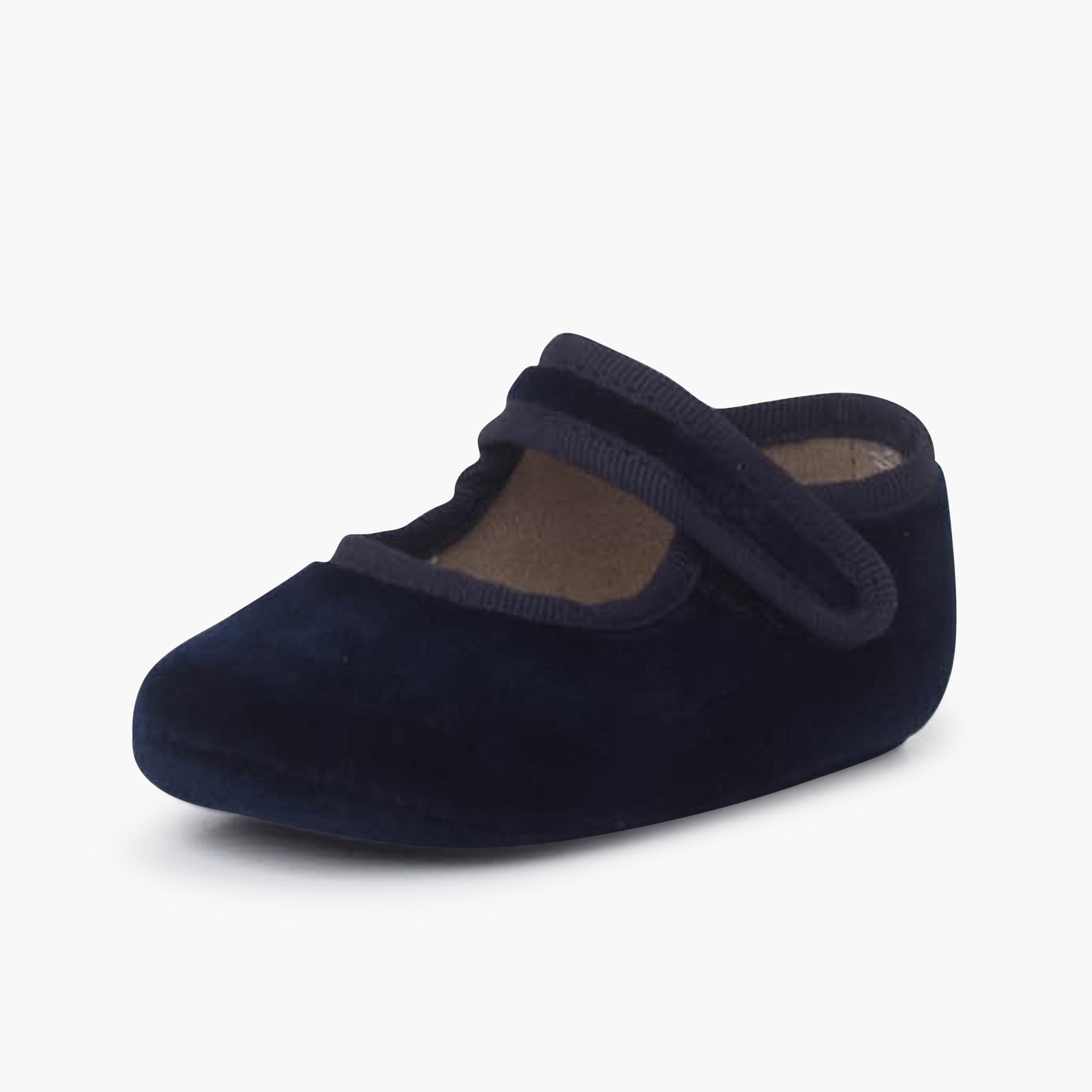 Bailarina Bebé Terciopelo con Velcro color Azul Marino