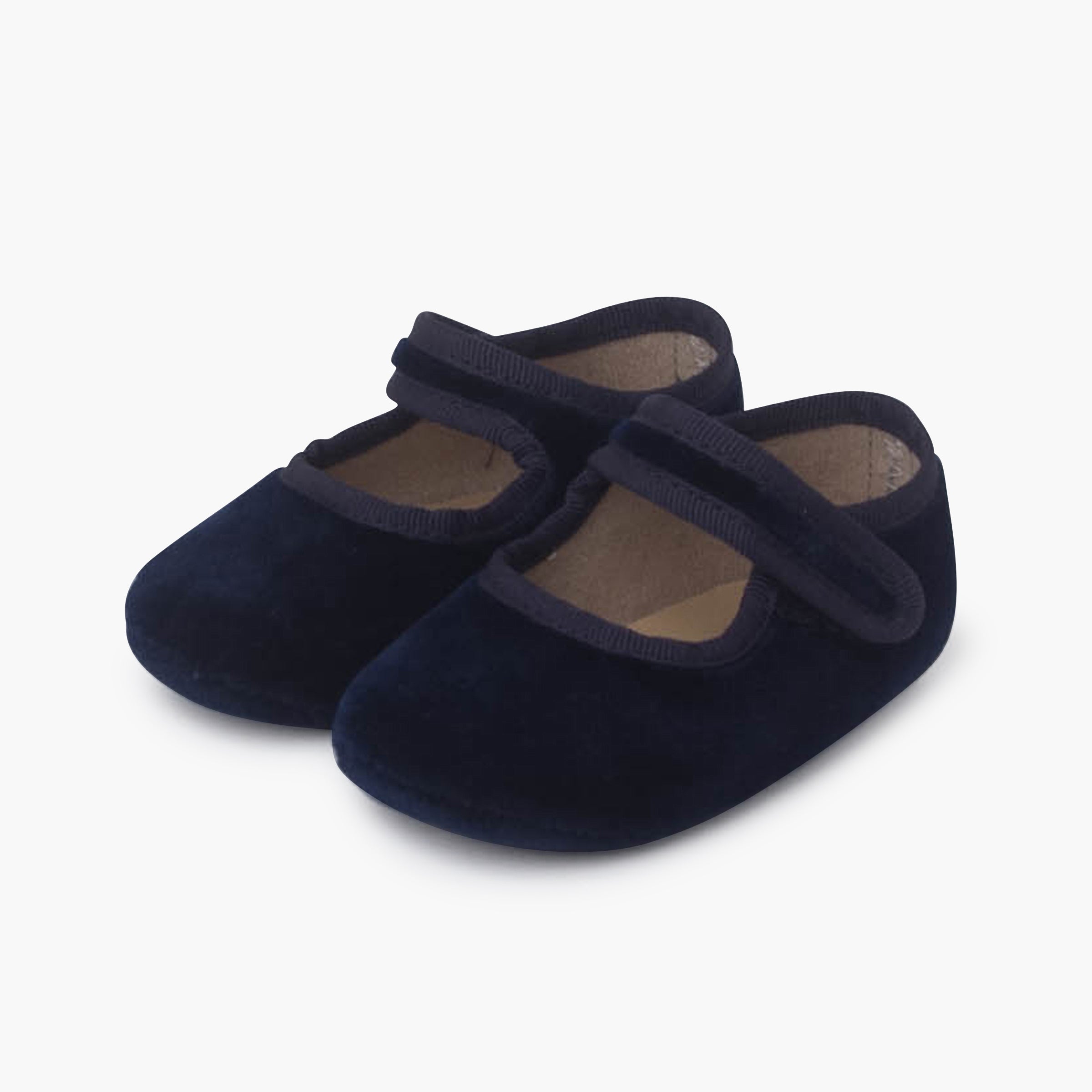 Bailarina Bebé Terciopelo con Velcro color Azul Marino