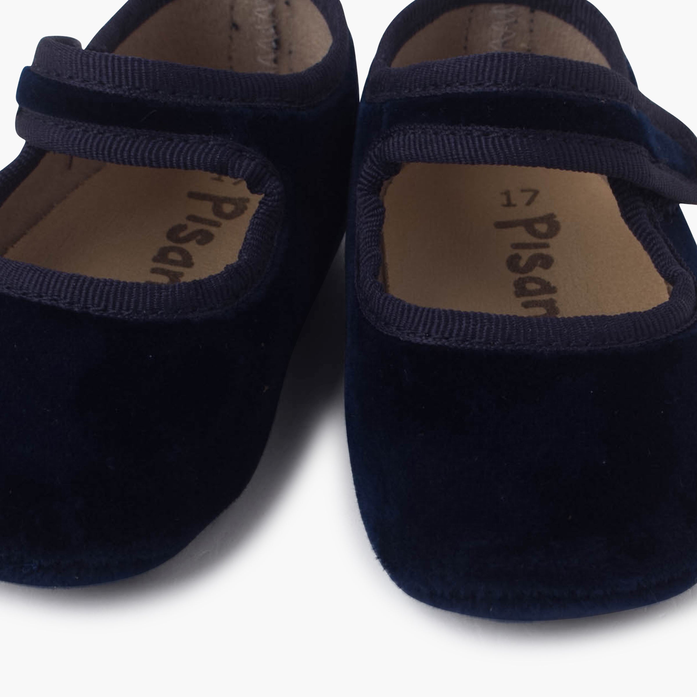 Bailarina Bebé Terciopelo con Velcro color Azul Marino