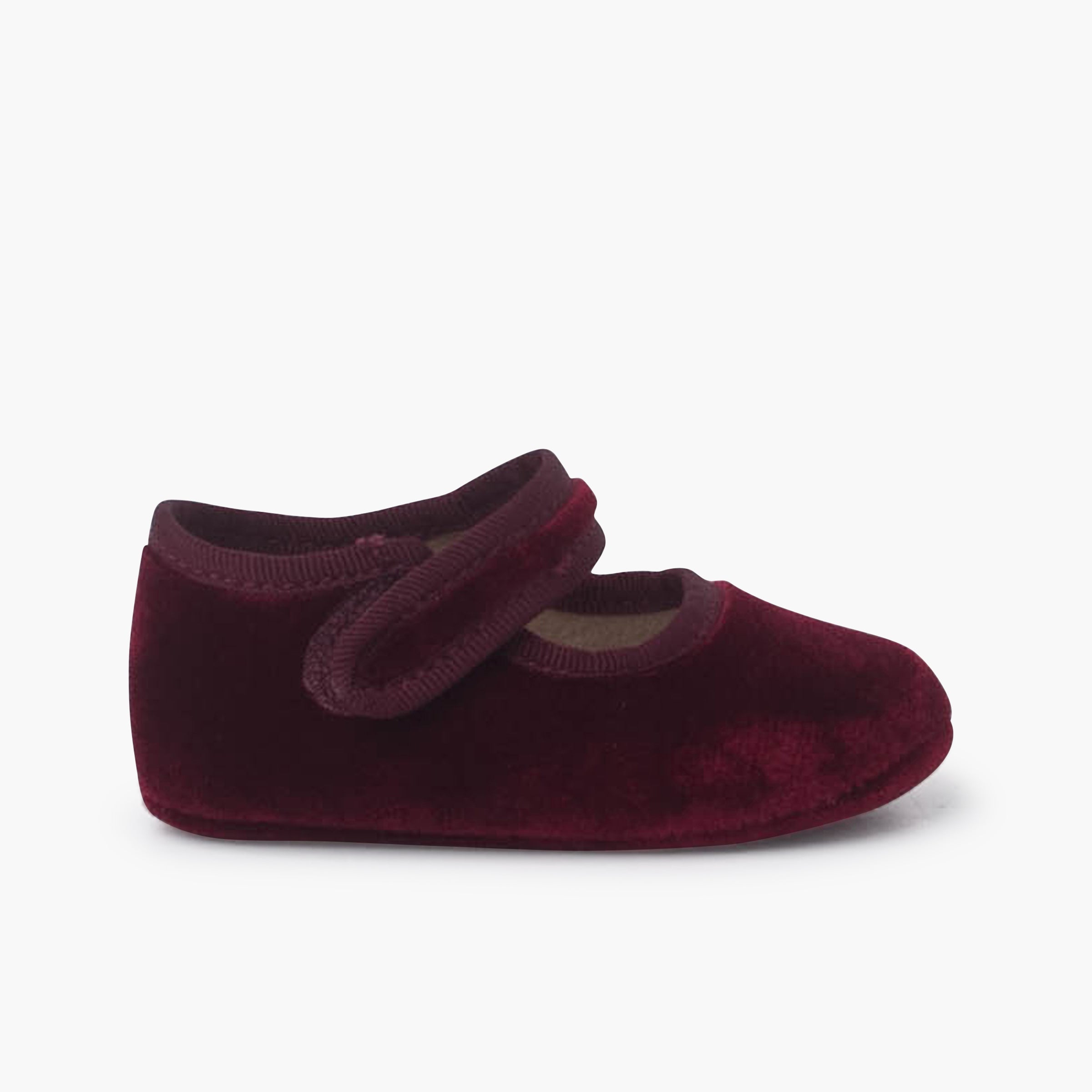 Bailarina Bebé Terciopelo con Velcro color Burdeos