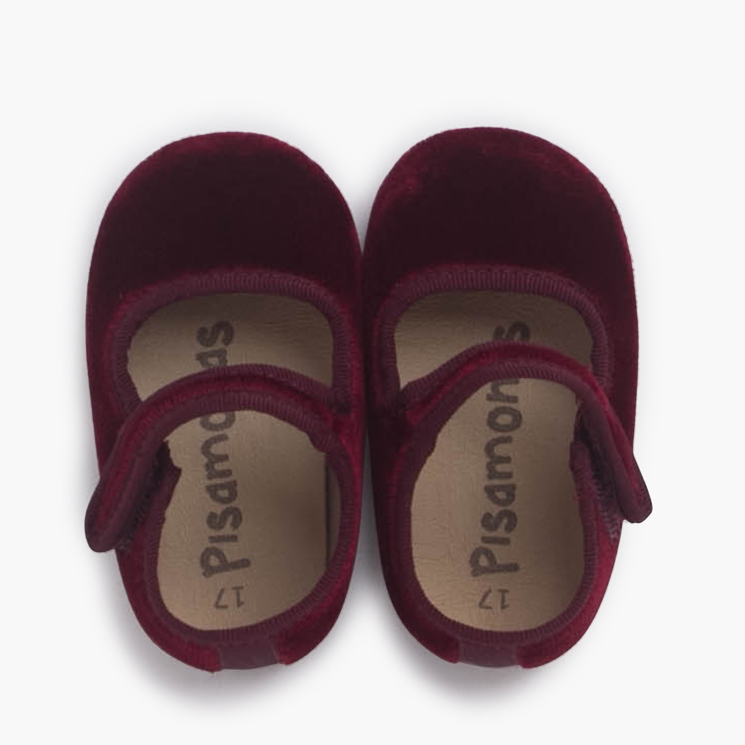 Bailarina Bebé Terciopelo con Velcro color Burdeos