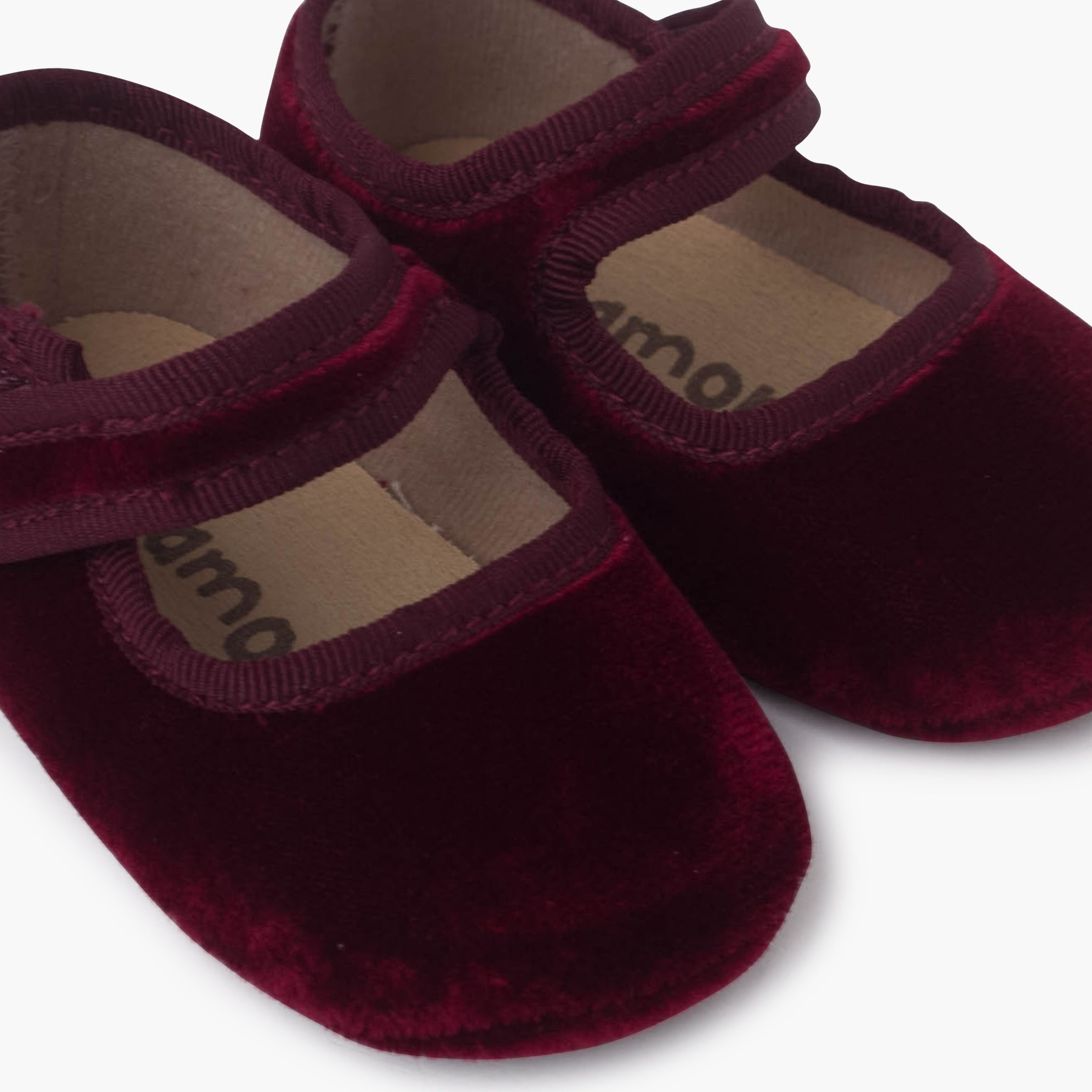 Bailarina Bebé Terciopelo con Velcro color Burdeos
