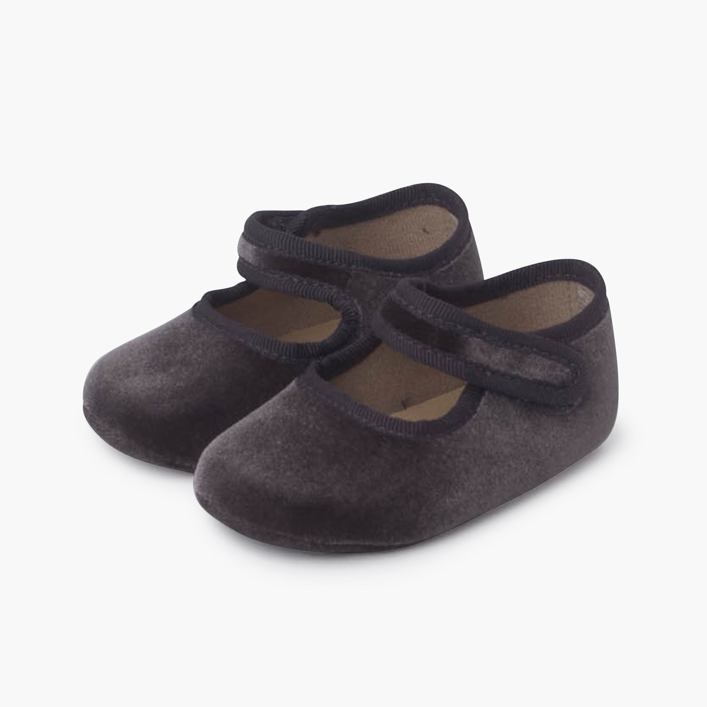 Bailarina Bebé Terciopelo con Velcro color Gris