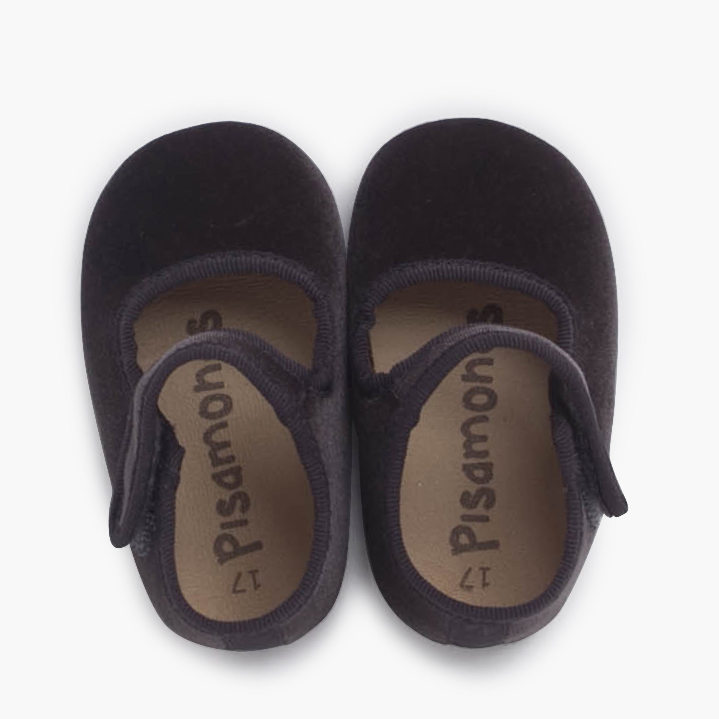 Bailarina Bebé Terciopelo con Velcro color Gris