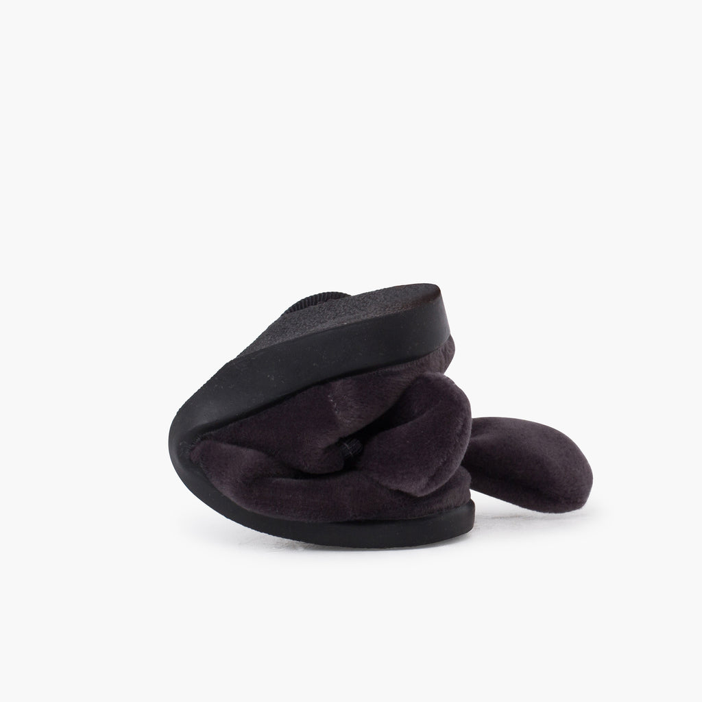 Zapato Niña Bailarina Terciopelo con Moño y Velcro color Gris