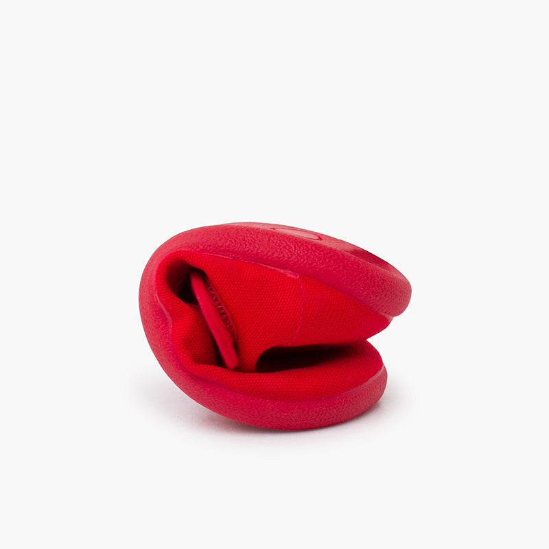 Merceditas niña estilo barefoot de lona con cierre ancho color rojo