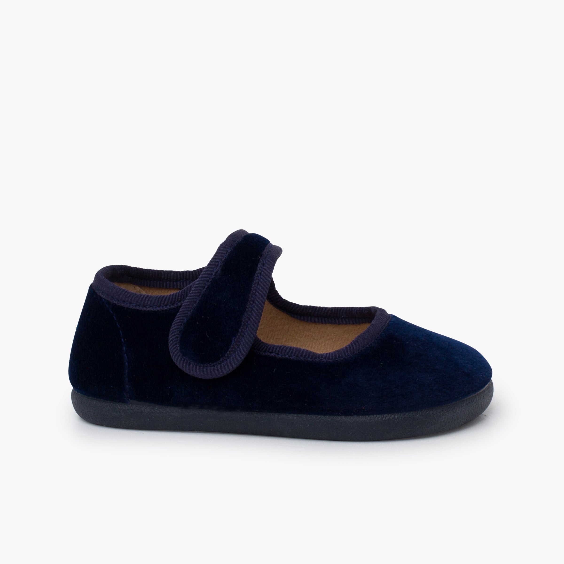 Bailarina Niña Barefoot Terciopelo con Velcro color Azul Marino