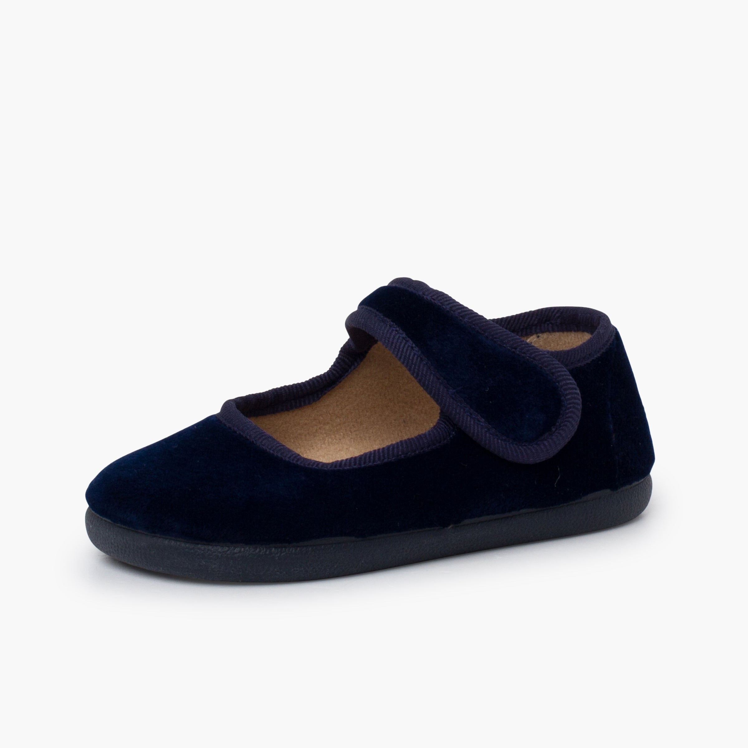 Bailarina Niña Barefoot Terciopelo con Velcro color Azul Marino
