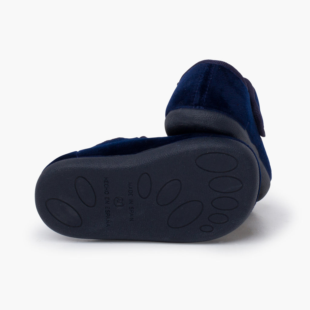 Bailarina Niña Barefoot Terciopelo con Velcro color Azul Marino