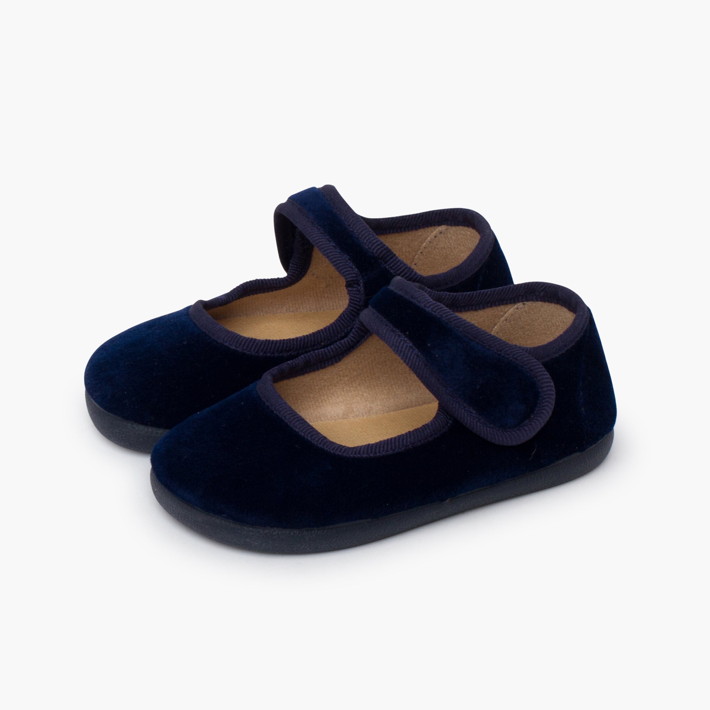 Bailarina Niña Barefoot Terciopelo con Velcro color Azul Marino