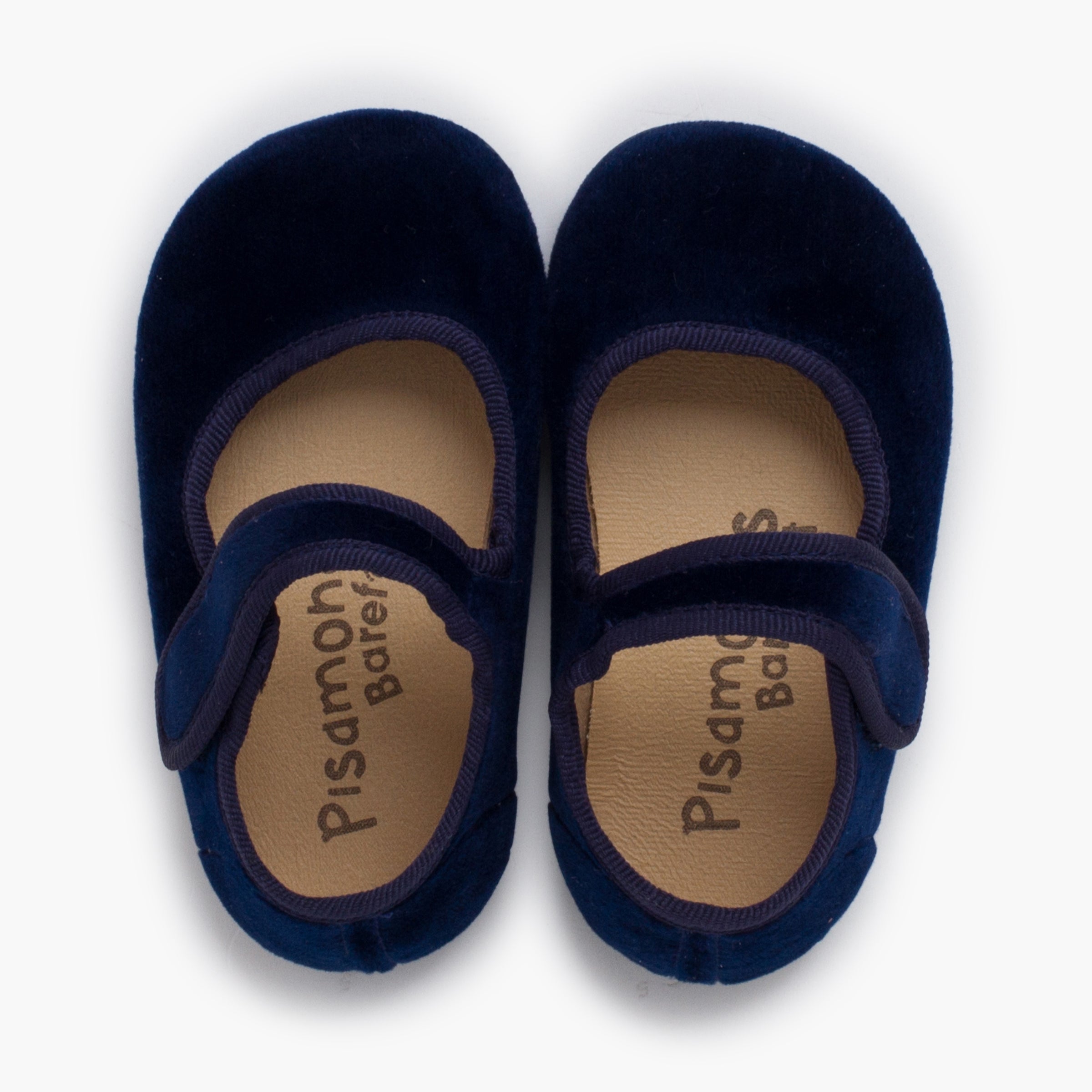 Bailarina Niña Barefoot Terciopelo con Velcro color Azul Marino