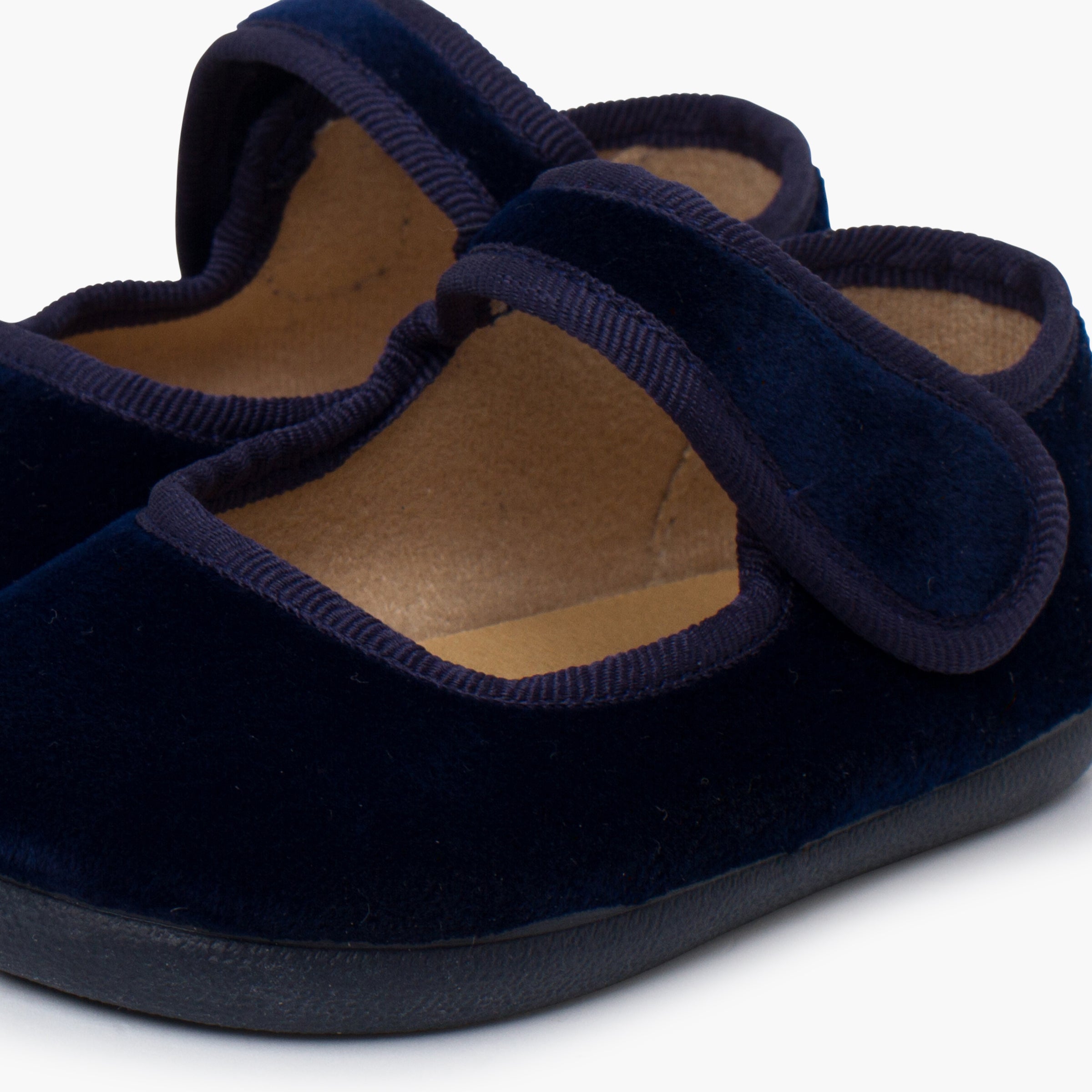 Bailarina Niña Barefoot Terciopelo con Velcro color Azul Marino