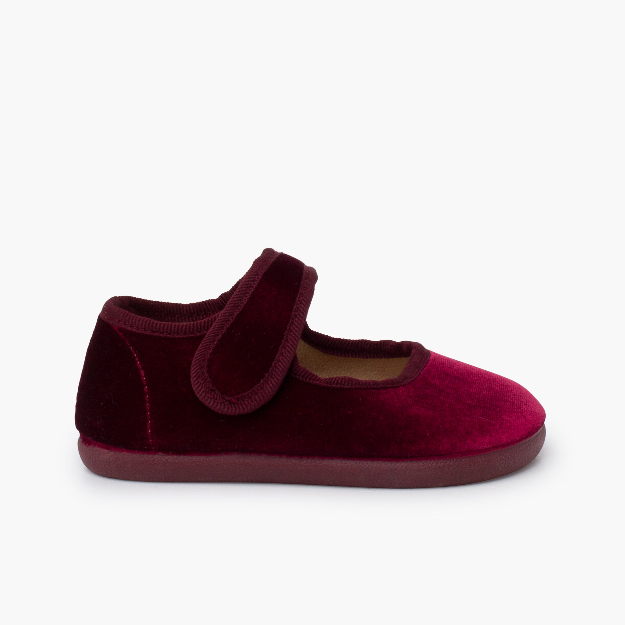 Bailarina Niña Barefoot Terciopelo con Velcro color Burdeo