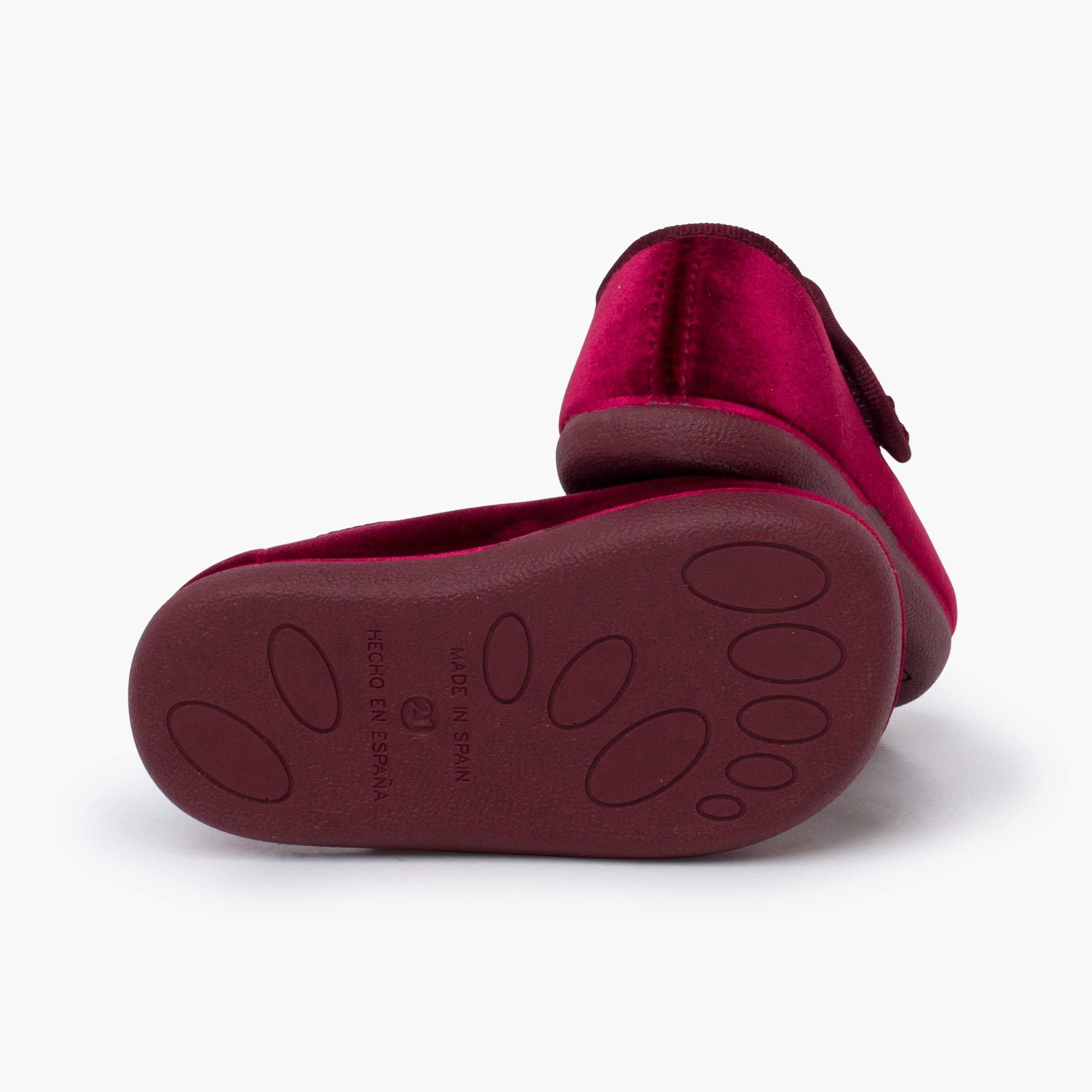 Bailarina Niña Barefoot Terciopelo con Velcro color Burdeo