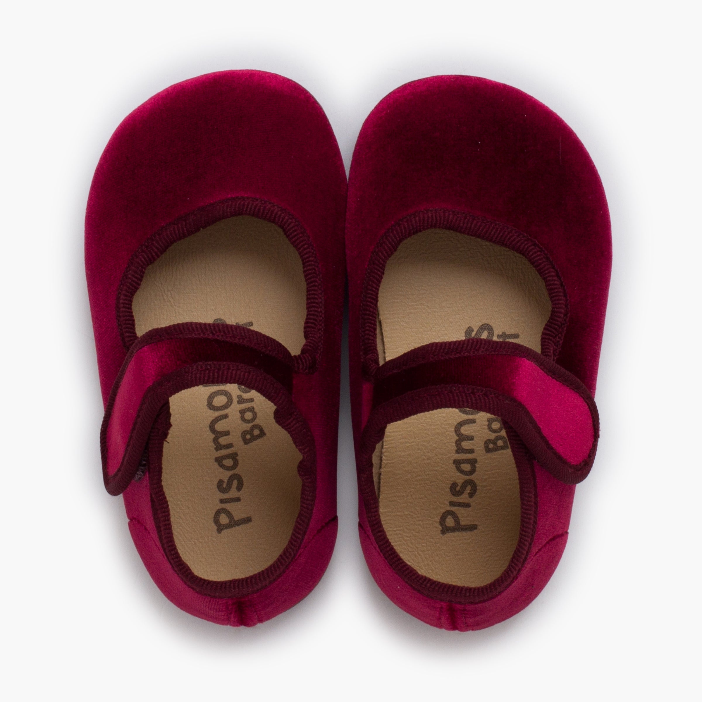 Bailarina Niña Barefoot Terciopelo con Velcro color Burdeo