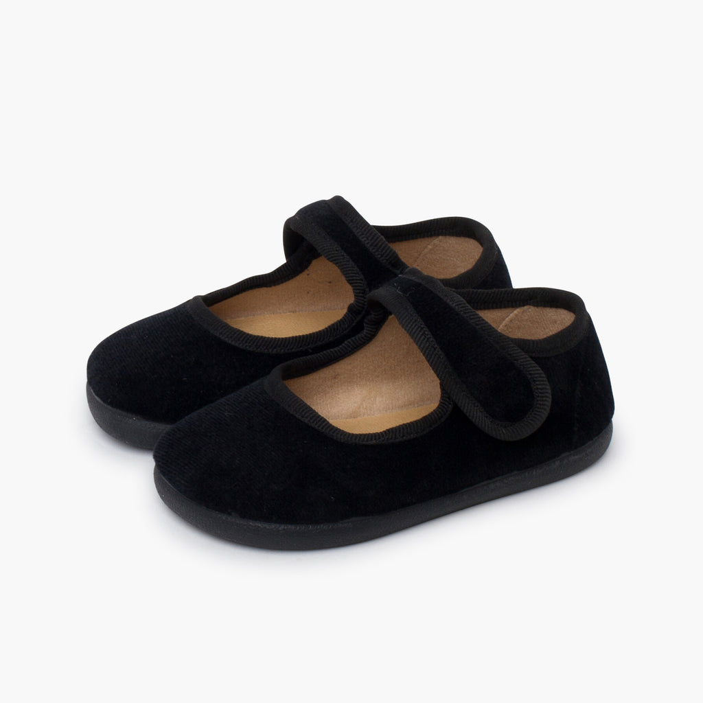 Bailarina Niña Barefoot Terciopelo con Velcro color Negro