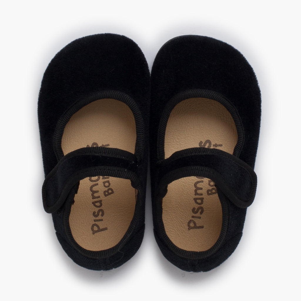 Bailarina Niña Barefoot Terciopelo con Velcro color Negro