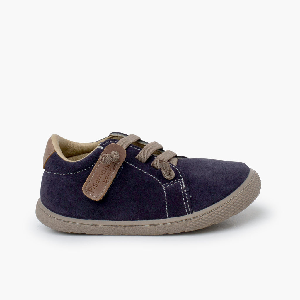 Bota Niño Gamuza Barefoot con Elástico color Azul Jeans