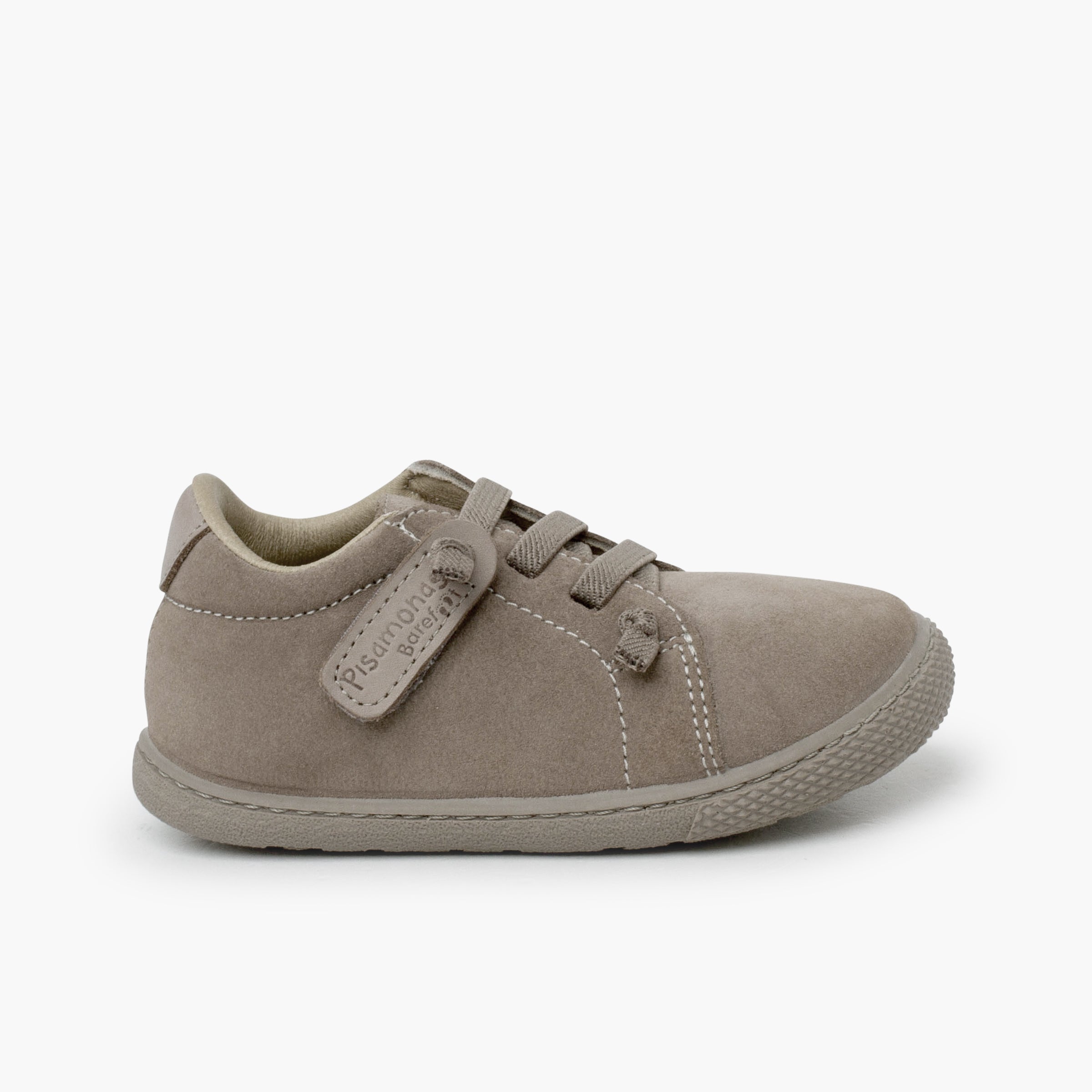 Bota Niño Gamuza Barefoot con Elástico color piedra