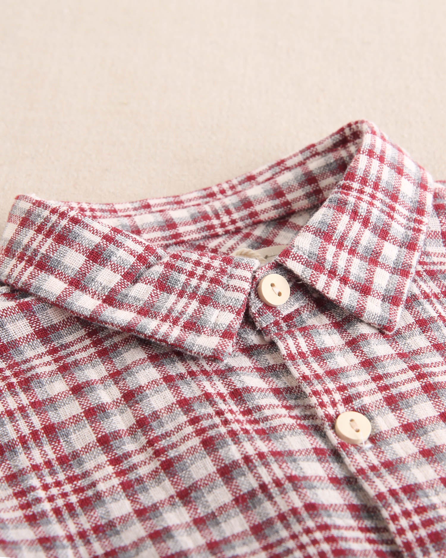 Camisa de niño de cuadros granate
