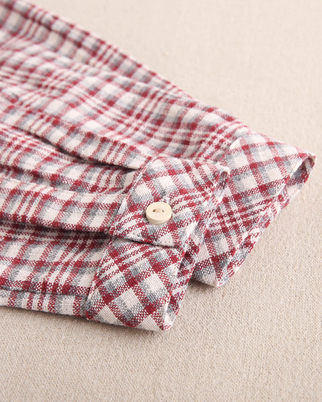 Camisa de bebé niño de cuadros granate