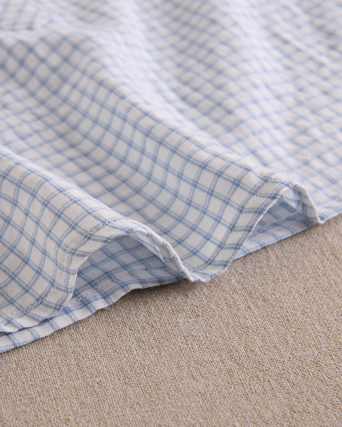 Conjunto bebé niño camisa cuadros vichy azul pastel y short azul