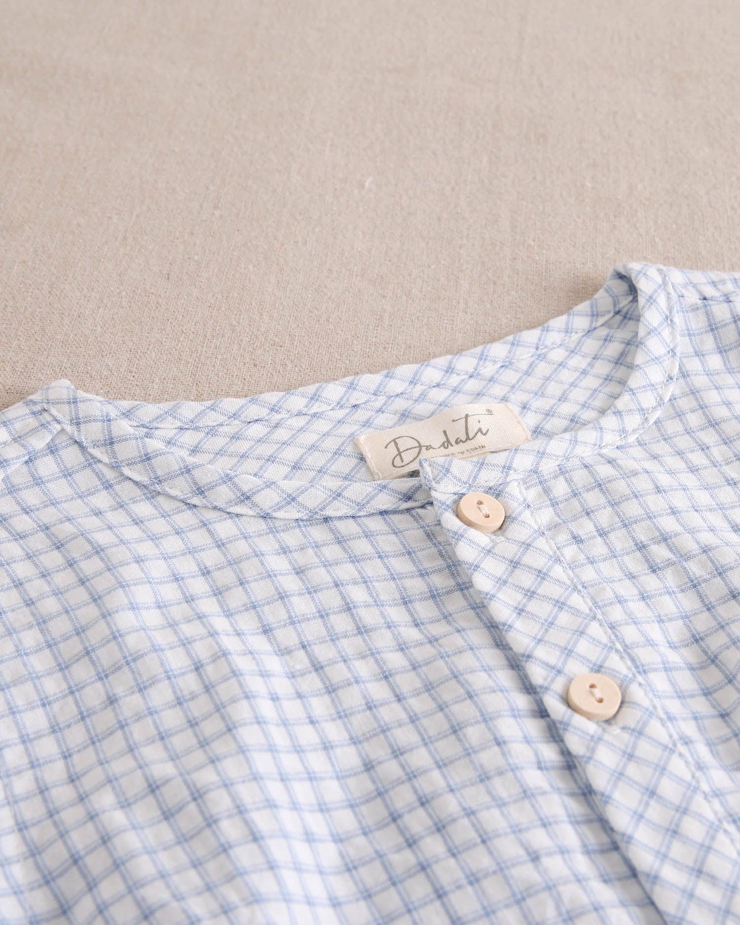 Camisa niño en cuadro vichy azul pastel