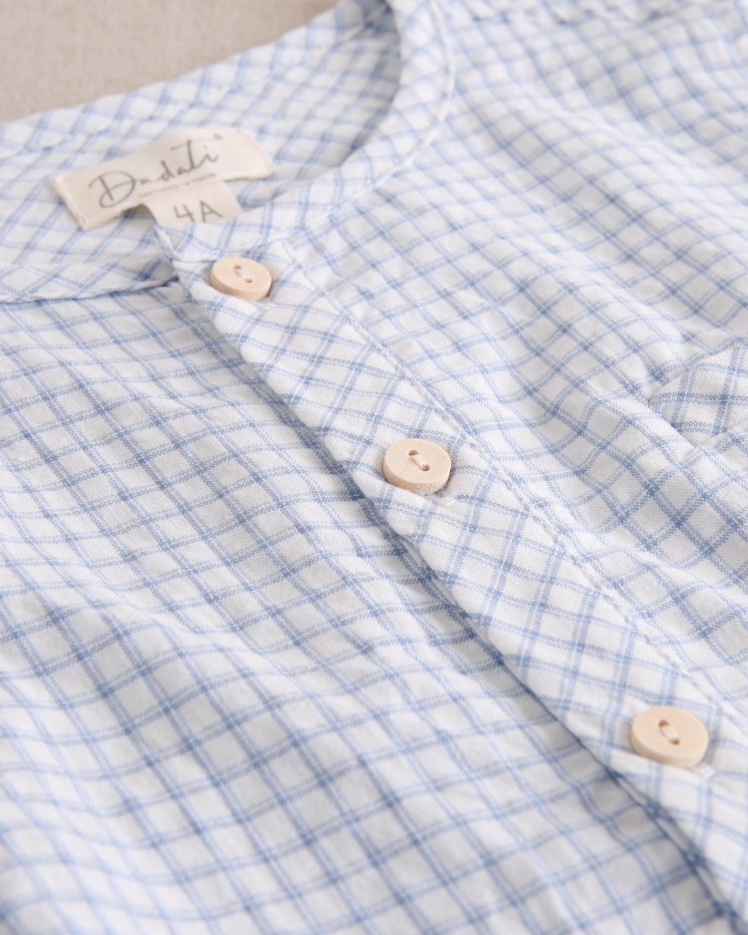 Camisa niño en cuadro vichy azul pastel