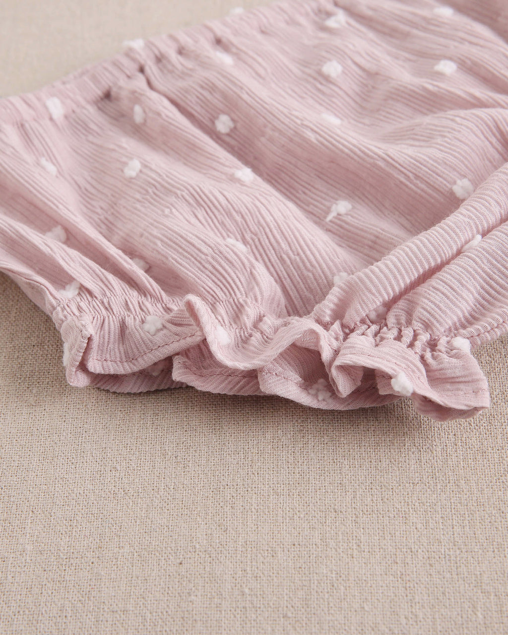 Vestido bebé niña plumeti rosa con mini topitos