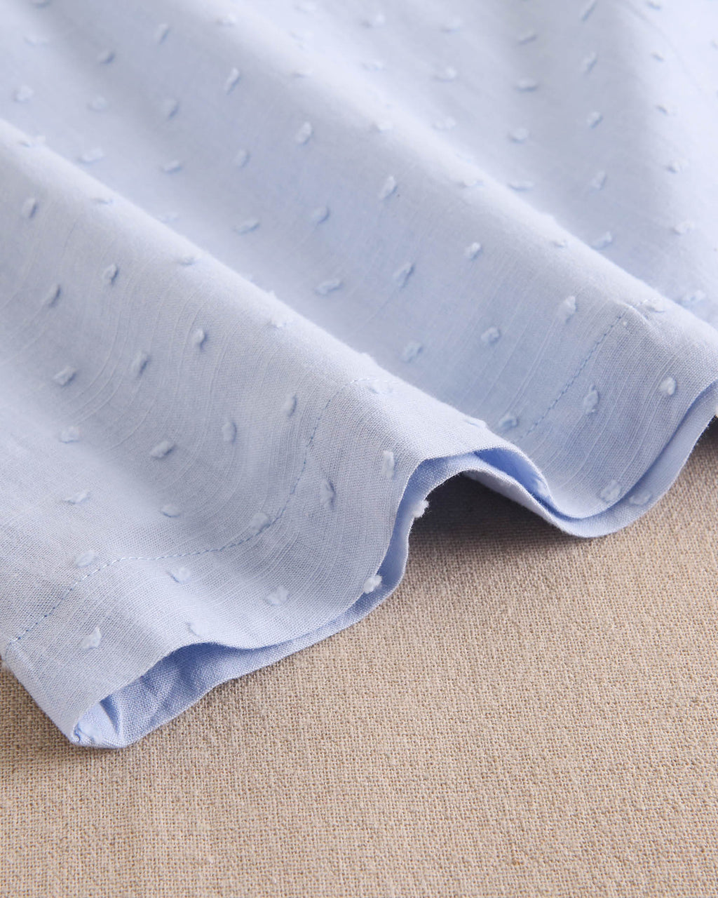 Vestido niña de plumeti azul con volantes y lazo