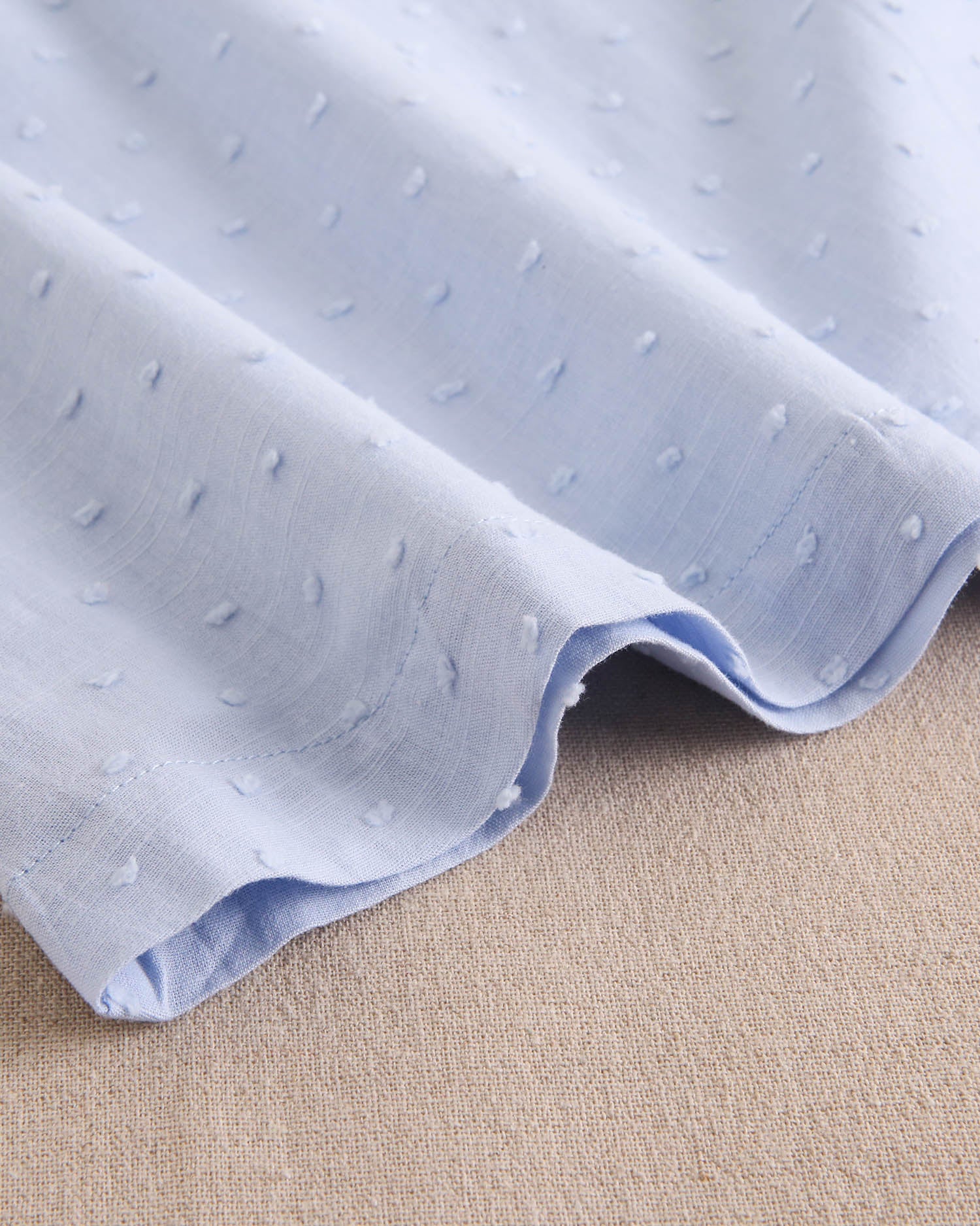 Vestido niña de plumeti azul con volantes y lazo